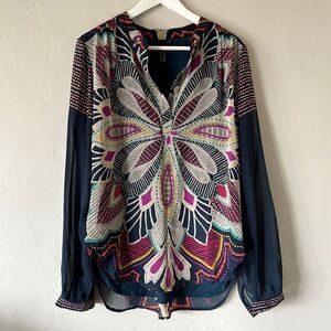 TJ Collection Women Blue Long Sleeve Blouse